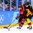 GANGNEUNG, SOUTH KOREA - FEBRUARY 23: Canada's Andrew Ebbett #19 pulls the puck away from Germany's Daryl Boyle #7 during semifinal round action at the PyeongChang 2018 Olympic Winter Games. (Photo by Andrea Cardin/HHOF-IIHF Images)

